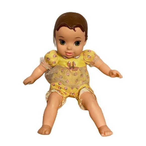 Disney Belle Tollytots Baby Doll Soft Body Hard Head Princess Vintage Yellow